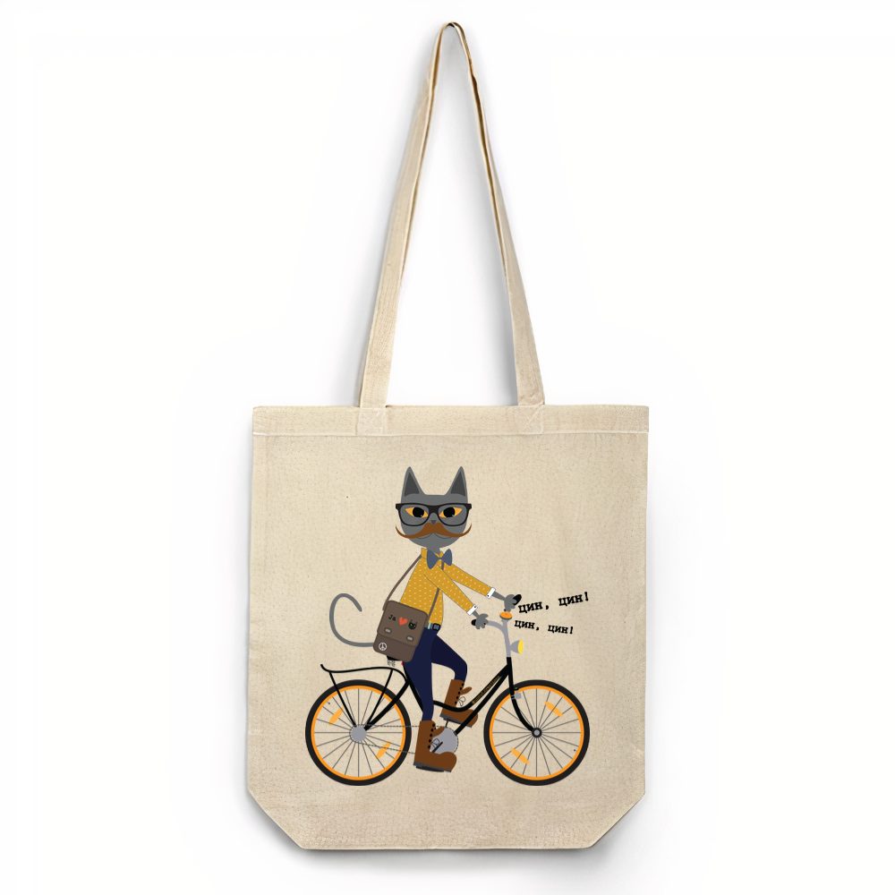 Hipster mačak na biciklu
