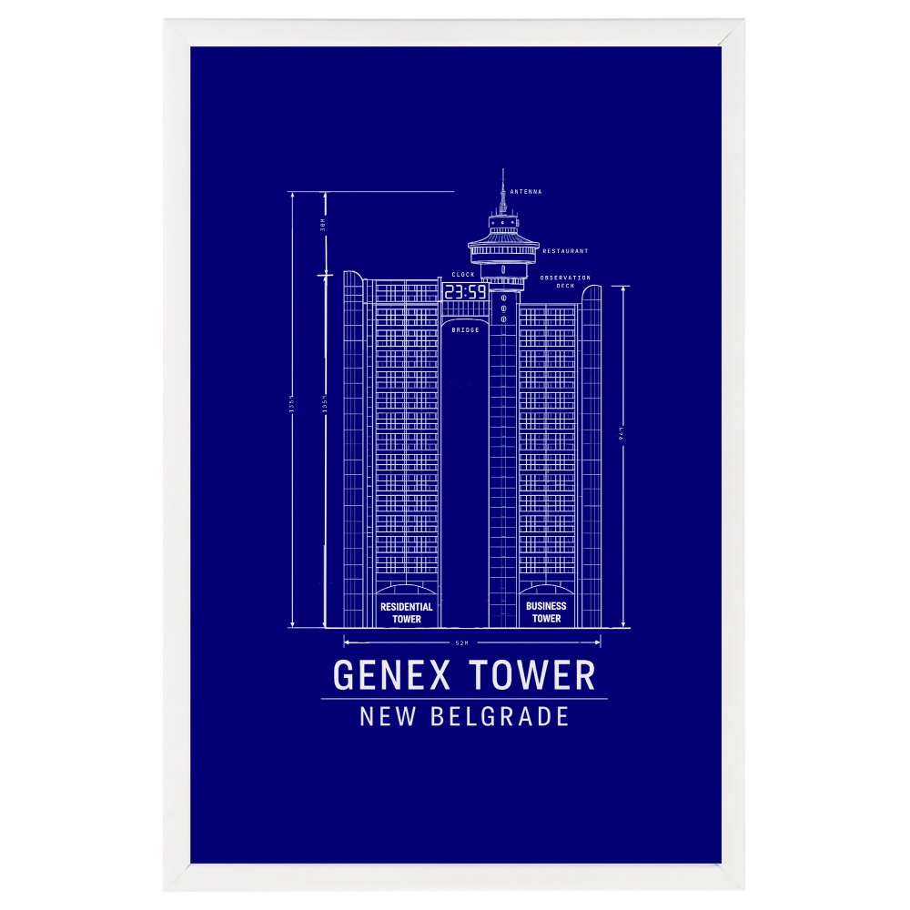 Genex Tower Blueprint poster