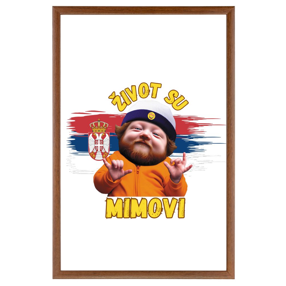 Slika - 30x45cm - "Život su Mimovi" sa Ramom