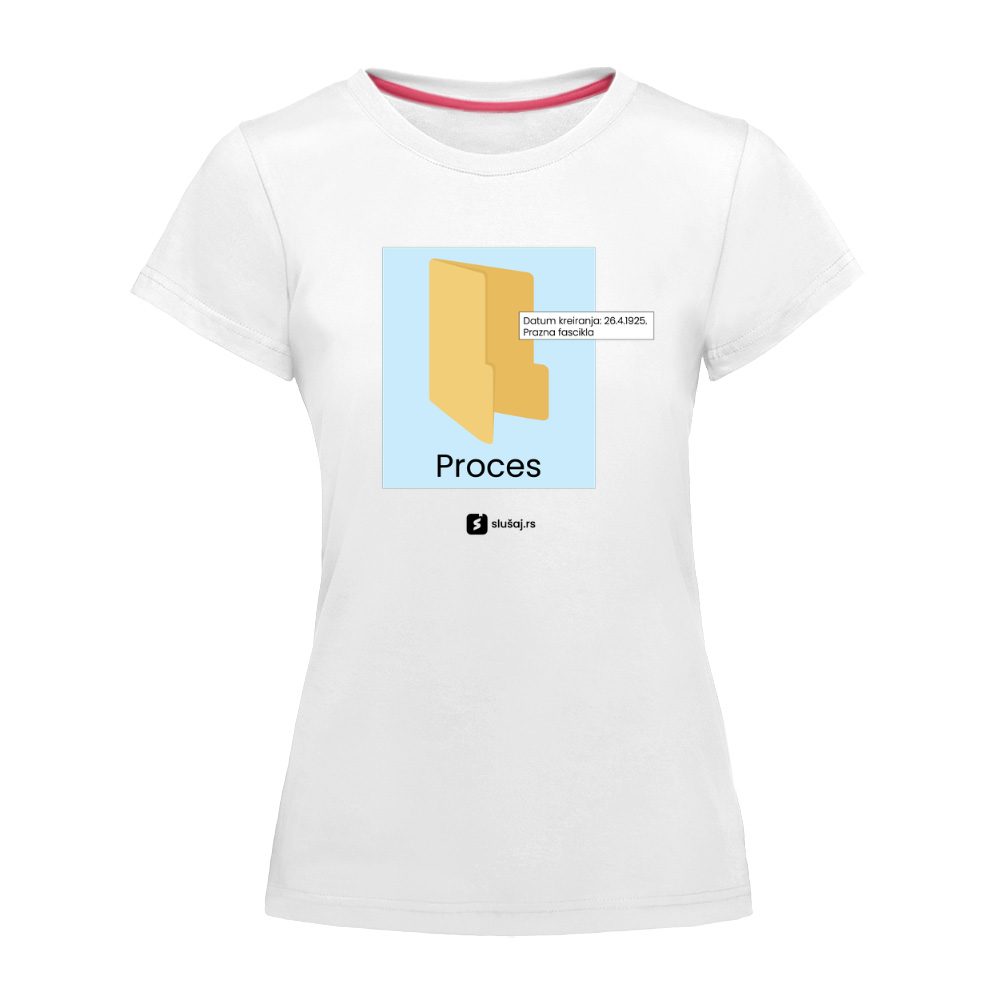 Proces - Franc Kafka bela ženska majica