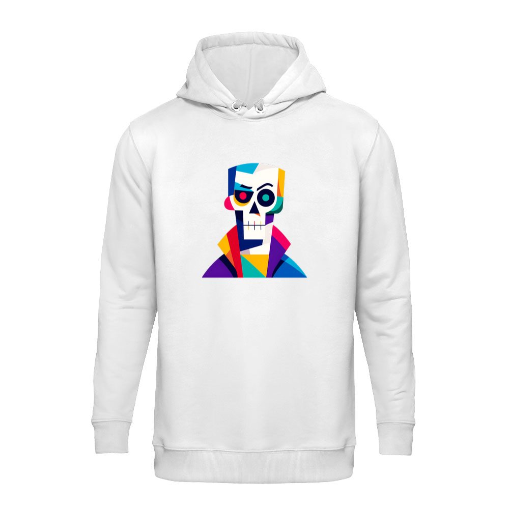 Vibrant Geometric Skull Illustration