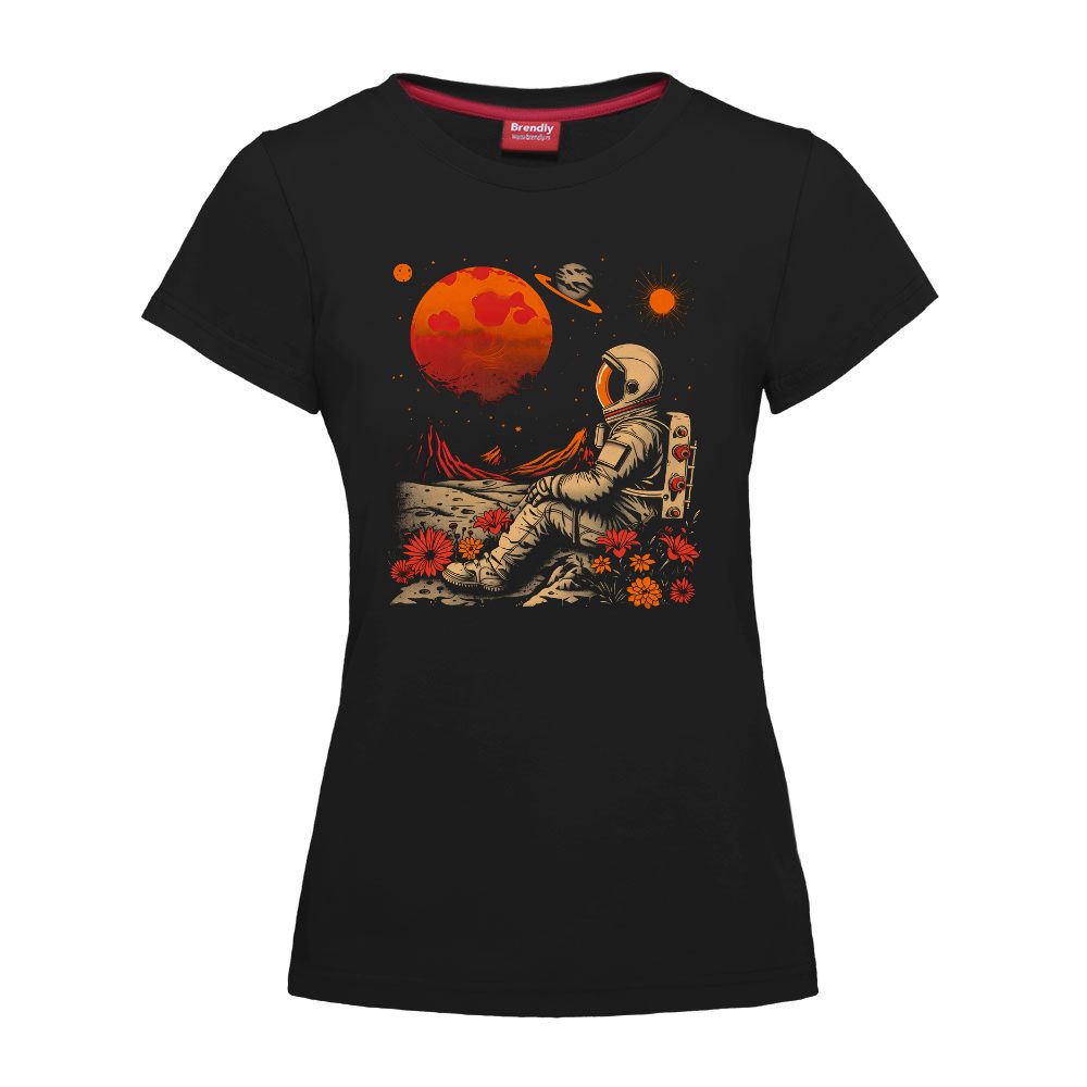 Astronaut i Cvece - Zenska Majica