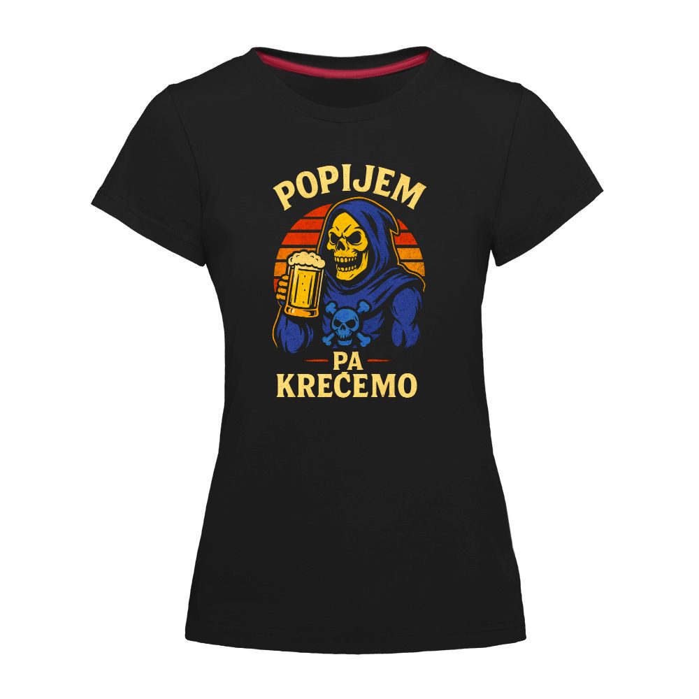 Popijem pa Krecemo Skeletor - Zenska Majica