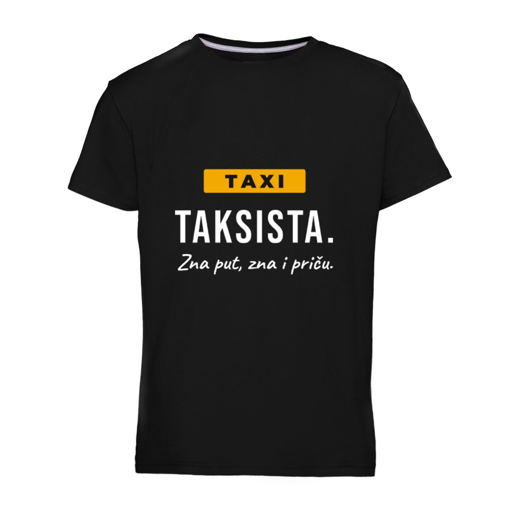Taksista. Zna put, zna i priču – majica za taksistu