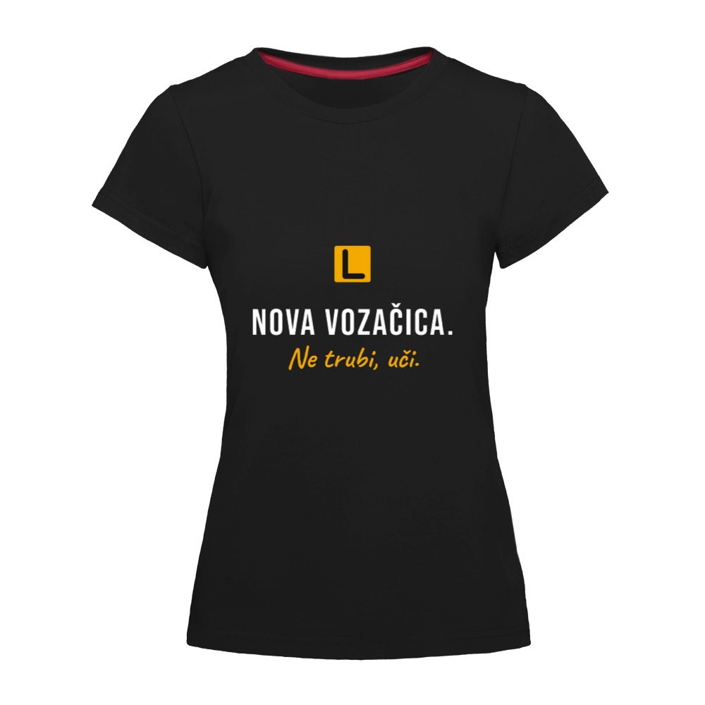 Nova vozačica. Ne trubi, uči – ženska majica