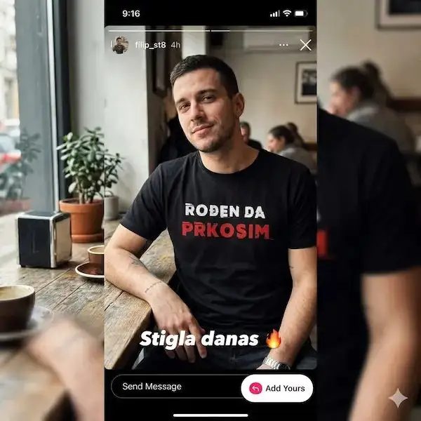 Utisak kupca krsticfamily crna majica Rođen da prkosim - Stigla danas